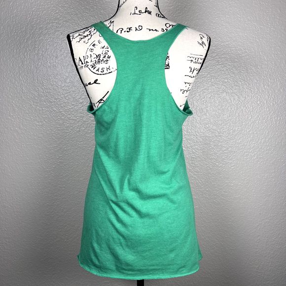 Next Level Lucky Lou's Sz M Long Tank Top Racerback Green Dice Stars Denton, TX - Picture 2 of 10
